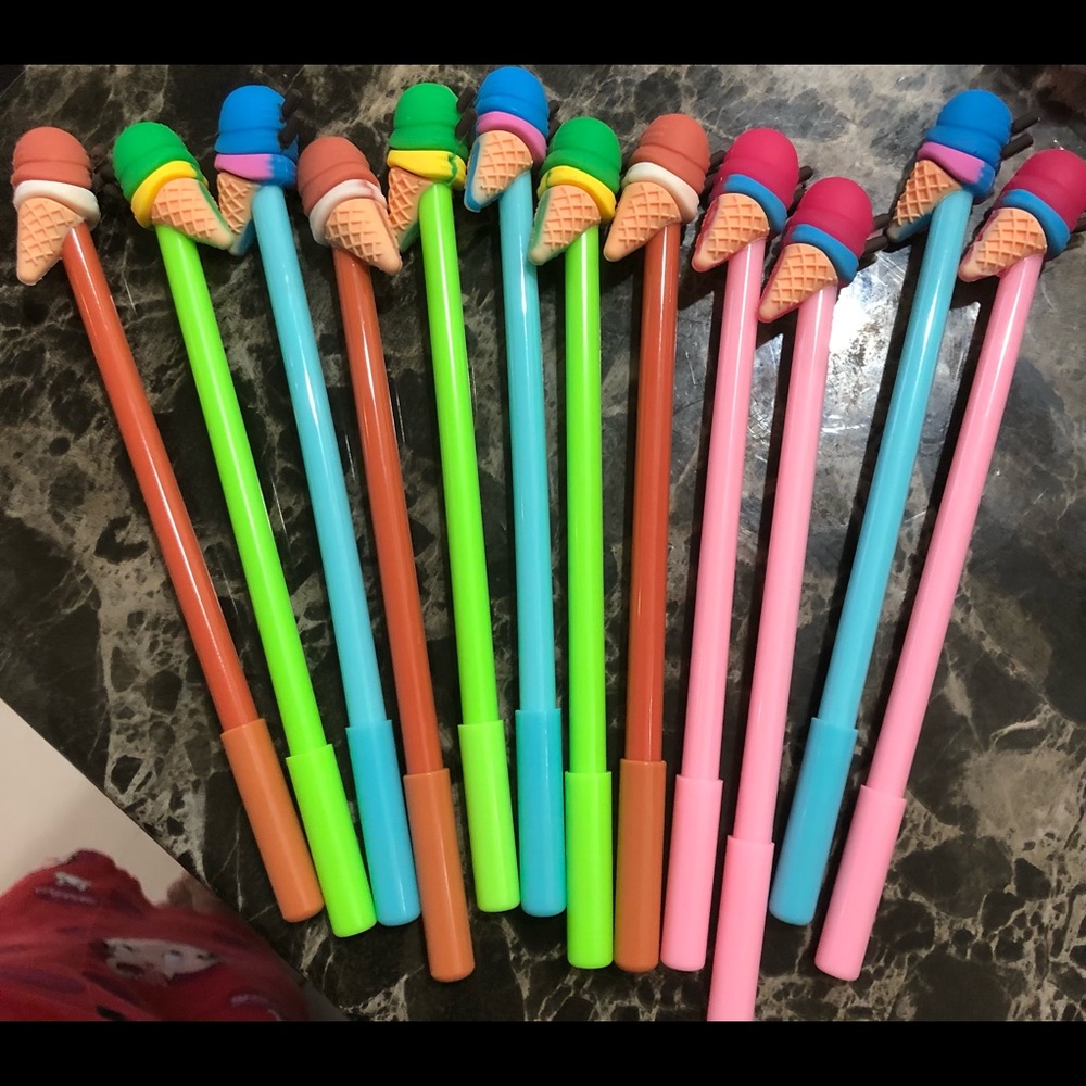 Cute kids pens with icecream tops